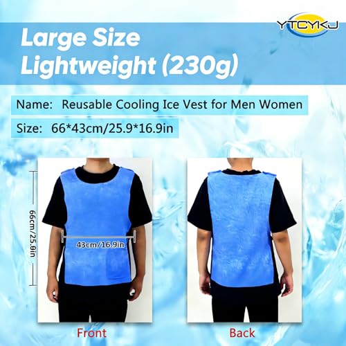 YTCYKJ Cooling Ice Vest for Men Women,Adjustable Evaporative Cooling Vest for Hot Weather,230g Lightweight, Reusable, No I...