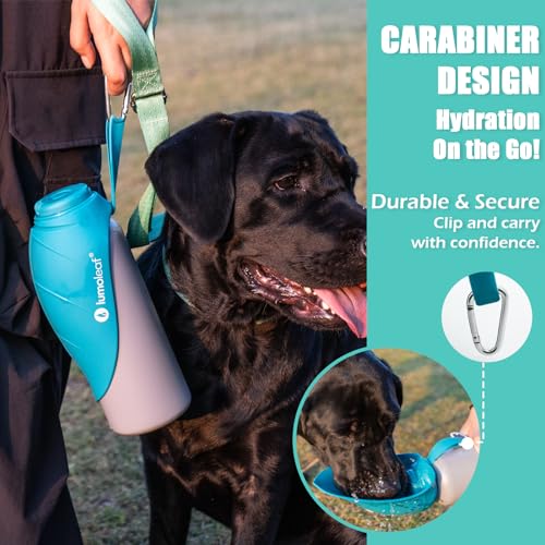 LumoLeaf Insulated Dog Water Bottle 27 oz Stainless Steel - Keep Water Cool or Warm, Portable Pet Water Bowl for Travel, W...