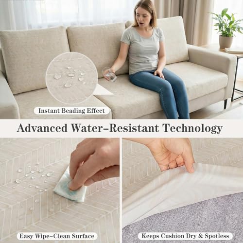 Joy Bubble 8 Pack Outdoor Cushion Covers Water Resistant High Stretch Fit Patio Cushion Covers 180g Couch Seat Slipcovers ...
