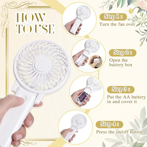 Glooglitter Battery Portable Handheld Fan Bulk Small Personal Wedding Fan for Wedding Bachelorette Party Favor(Classic,10 ...