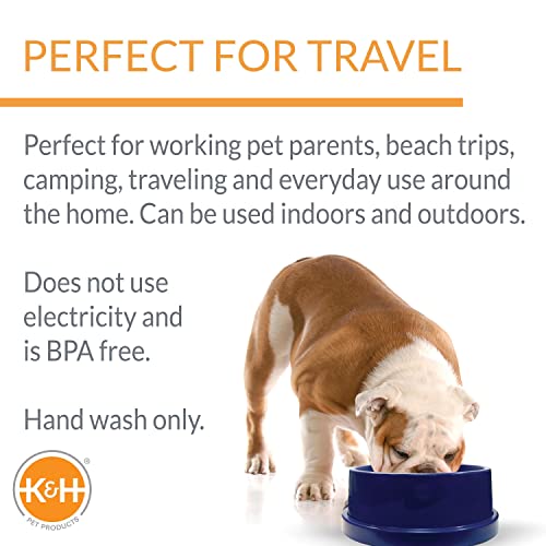 K&H Pet Products Coolin' Dog Water Bowl, Summer Cooling Water Bowl for Small, Medium & Large Dogs & Cats, Indoor Outdoor I...
