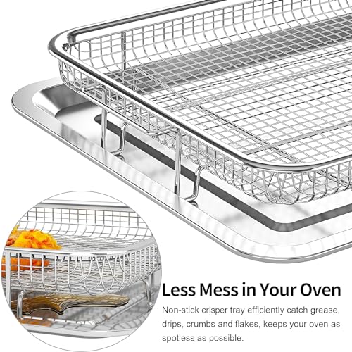 Air Fryer Basket for Oven, OPENICE 15.3" x 11.0" Large Air Fryer Tray and Pan with 30PCS Parchment Papers, Stainless Steel...