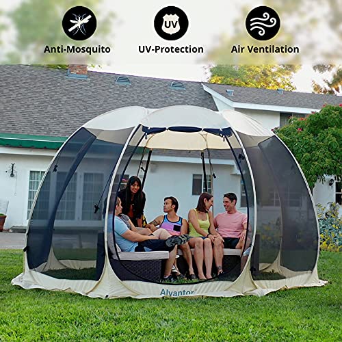 Alvantor Pop Up Screen House Gazebo with Mosquito Netting, Instant UV Resistant Sun Shelter for Patio & Backyard, Portable...