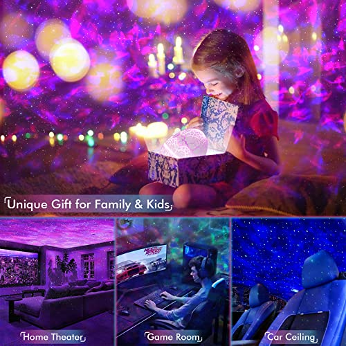 Rossetta Star Projector, Galaxy Projector for Bedroom Nebula Night Light Projector with White Noise, Bluetooth Speaker, Ti...
