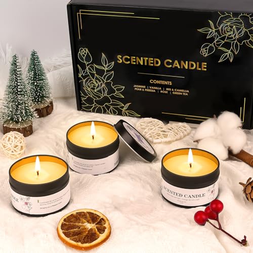 Scented Candles for Women and Men, 6 Pack Aromatherapy Candles for Home Scented, Natural Soy Jar Candle Bulk Gift Set for ...