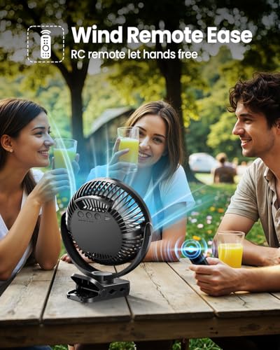 40000mAh Clip on Fan for Golf Cart - 8-inch Portable Rechargeable Fans - Max Up to 150Hrs Work Time - Battery Operated Fan...