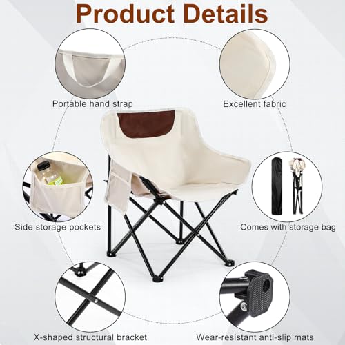 FairySandy 2 Pcs Portable Chair Camping Chairs Outdoor Lightweight Folding Camp Chairs Compact Backpacking with Carry Bag...