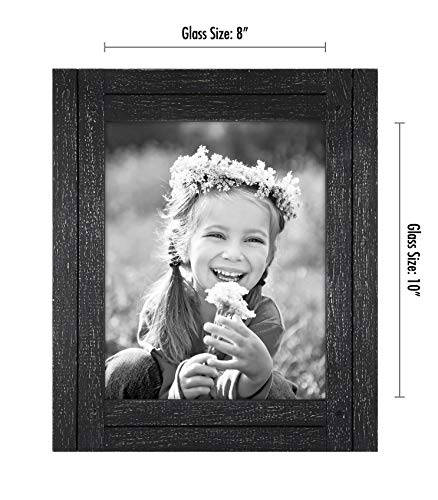 Americanflat 8x10 Picture Frame with Polished, Crystal Clear Glass - Hampton Collection - Distressed Wood Picture Frames f...