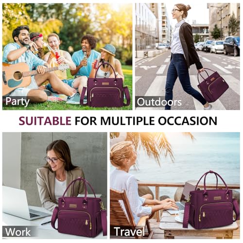 MIYCOO Lunch Bag Lunch Box Women - Leakproof Insulated Lunch Cooler Bag for Women - Large Lunch Tote Bags Adults, Purple