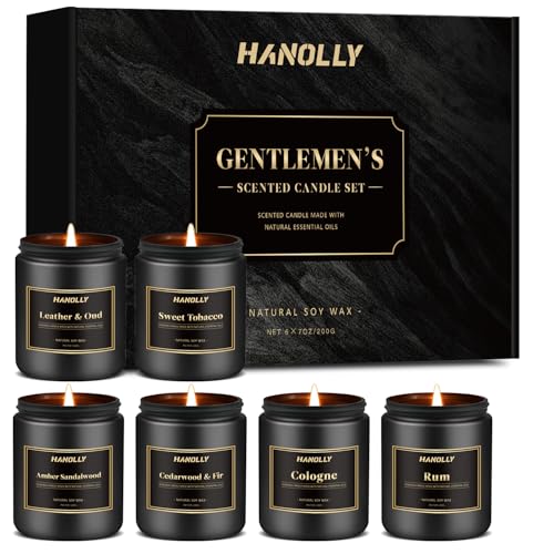 Mens Scented Candle Gift Set, 6 Pack Candles for Men,Gifts for Dad & Father, Soy Candles for Home Scented, 42 oz Long Last...