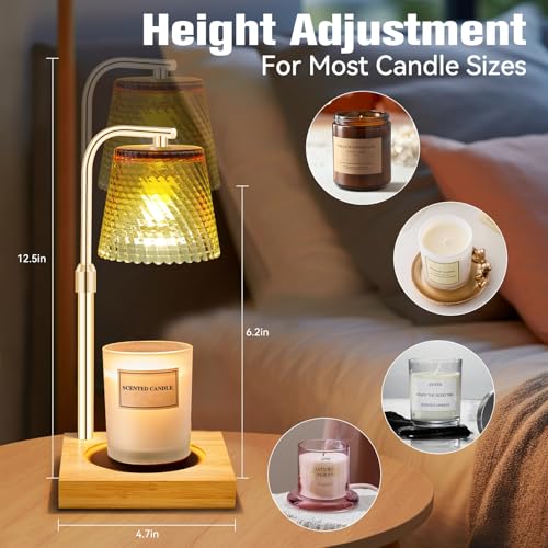 Candle Warmer Lamp with Timer, Height Adjustable Dimmable Wax Melts Warmer for Jar Candles, House Warming Home Decor Chris...