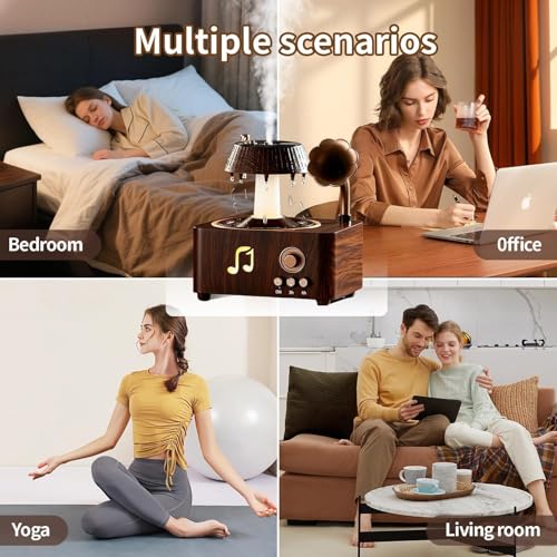 Kaaeiccr Essential Oil Diffuser, Humidifiers For Bedroom, 250ml Cool Mist Rain Diffuser, 7 Colors LED Ambient Light & Auto...