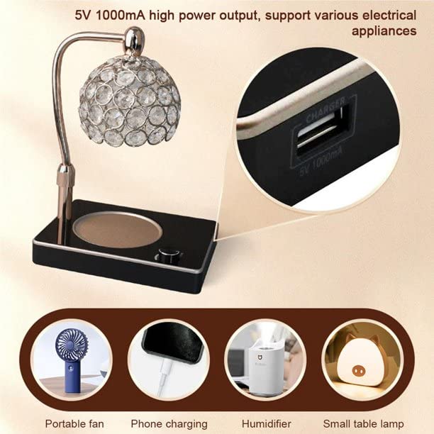 Elegant Style Fragrance Lamp, Height Adjustable Top Down Candle Warmer with Timer, Electric Wax Warmer for Home Office Chr...