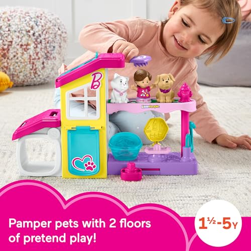 Fisher-Price Little People Barbie Toddler Toy Play and Care Pet Spa Playset with Music & Sounds for Pretend Play Kids Ages...