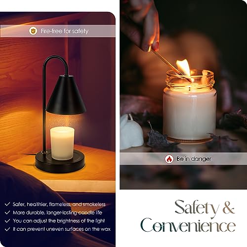 Aimoptg Candle Warmer Lamp,Electric Candle Warmer with Dimmable Light,Scented Wax Melter,No Smoke,Compatible with Various ...