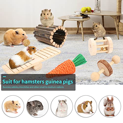 YIXUND Hamster Cage Accessories, 12 Different Chew Toys for Guinea Pig, Chinchillas, Gerbils, Mice, Rats, Mouse, Rabbit, B...