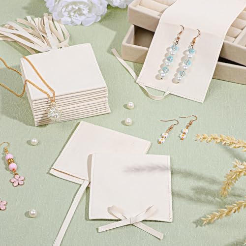 YQQYG 30 Pcs Microfiber Jewelry Pouch with Band 8x8 cm, Jewelry Packaging Gift Bags for Bracelet Necklace Packaging
