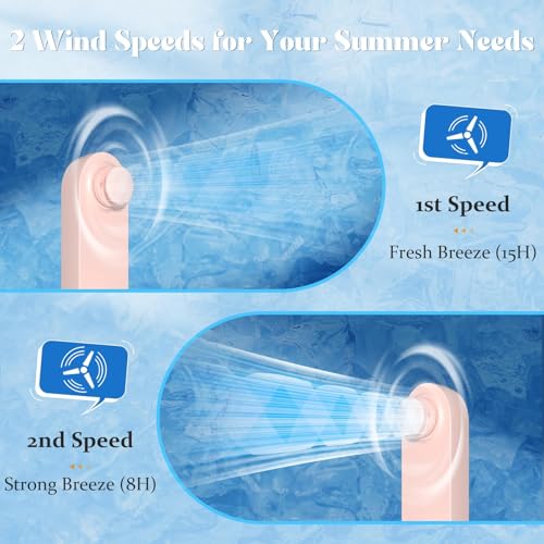 Lerat Portable Handheld Fan, 2 IN 1 Mini Hand Fan, Battery Operated [8-15 Working Hours], USB Rechargeable Personal Foldab...