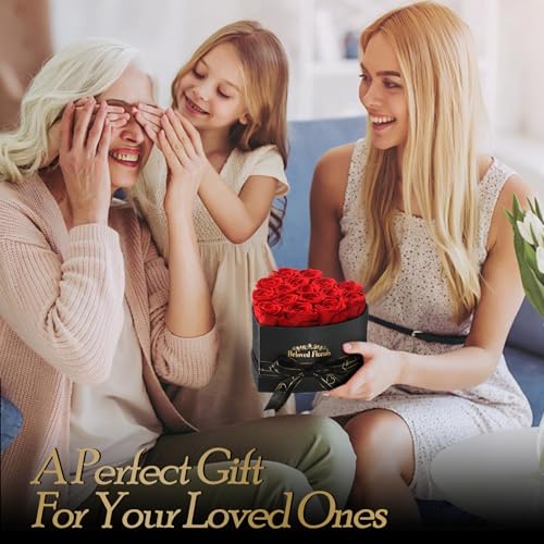 Auoasl 16 Preserved Flowers Rose in a Box, Gifts for Women Mom Her Wife on Mothers Day Valentines Birthday Christmas Anniv...