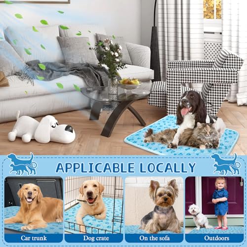 Dog Cooling Mat, Cooling Mat for Dogs - Anti-Slip 3D High Elastic Washable Cooling Pad for Dog, Large Dog Bed Mats for Cra...