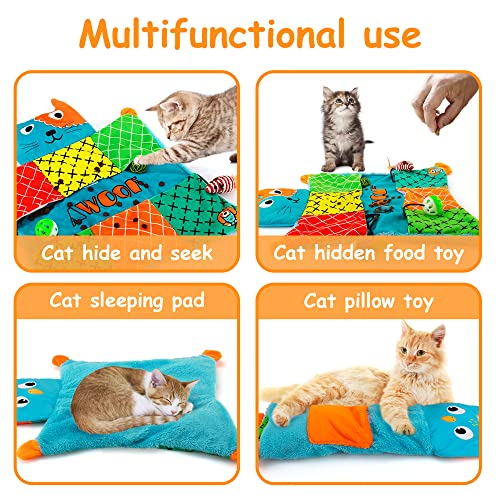 AWOOF Cute Soft Catnip Mat, Interactive Cat Toys for Indoor Cats