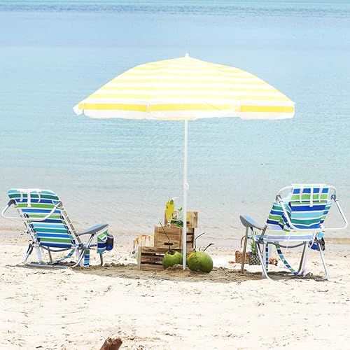 GarveeLife High Backpack Beach Chair for Adults 2 Pack, Lightweight Portable Lay Flat Folding Beach Chair with 5 Position...