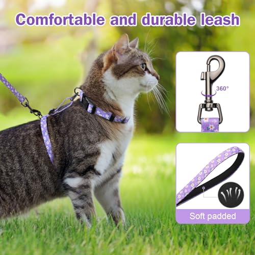 Hikiko Cat Harness and Leash Set Escape Proof Adjustable Walking Travel Cute Girl Kitten Harness for Small Medium Large Ca...