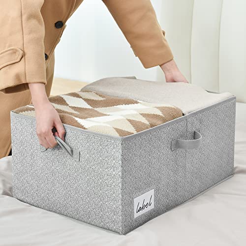 GRANNY SAYS Fabric Storage Bin with Lid, Decorative Storage Box with Label, Extra Large Storage Baskets, Closet Organizer,...