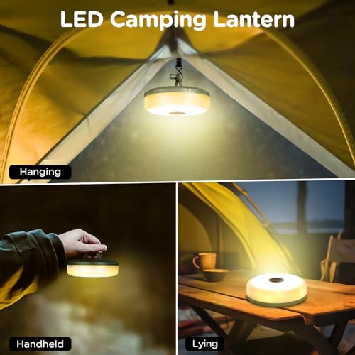 OGERY Camping String Lights, 4 in 1 Quick Storage 32.8FT Rechargeable Tent Lights String with 8 Lighting Modes, Hanging Wa...