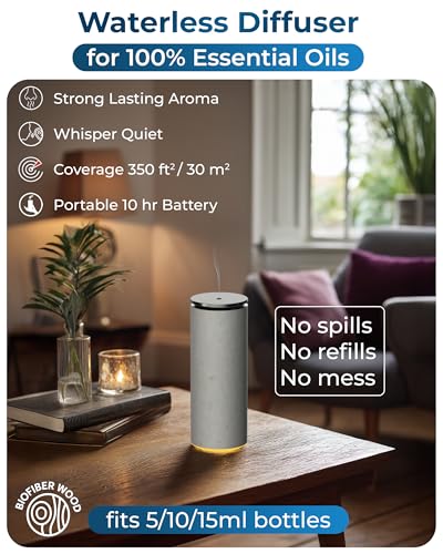 Cooper Bliss Waterless Diffuser for Essential Oils, Pure Aroma Zero Water, Cordless 10-hr Battery Operated Oil Diffuser Ma...