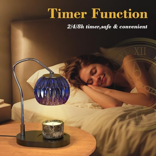 WYghyronic Candle Warmer Lamp with Timer & 4-Level Dimmer, Electric Wax Warmer for Jar Candles, Black Home Decor with 2 Bu...