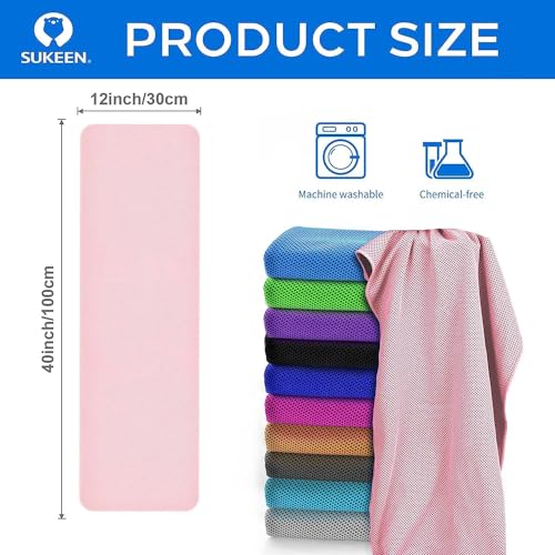 Sukeen 4 Pack Cooling Towel (40"x12") for Sweat, Quick-Drying Cooling Neck Wraps, Soft Breathable Cooling Towels for Neck ...
