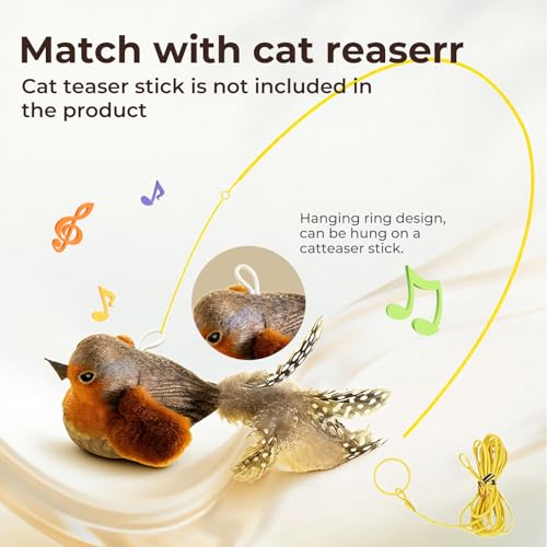 2-pack catnip cat toys that stimulate indoor cats' natural hunting instincts,Interactive plush bird toy with realistic chi...