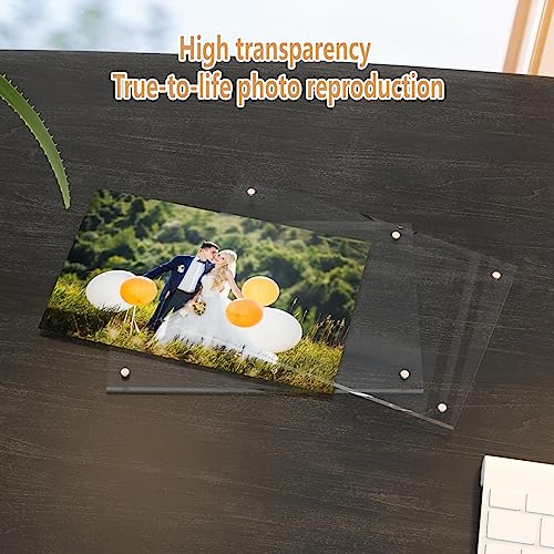 HELPLEX Picture Frames, 3 Pack 5x7 inch Acrylic Picture Frame Clear 5 x 7 Photo Frames Magnetic Picture Frames Ready for T...
