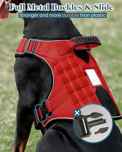 Service Dog in Training Vest Leash Set, Reflective Do Not Pet Dog Harness with Handle and 6 Patches, Full Metal Buckles, f...