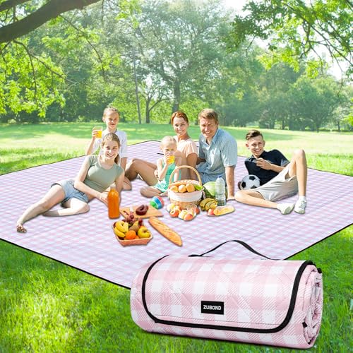 Picnic Blankets Outdoor Blanket Waterproof, 80''x80'' Extra Large Beach Blanket Sandproof Foldable Machine Washable, Vinta...