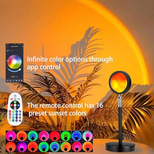 Spacenight Sunset Lamp Projector Multi-Color Multi-Mode, Dimmable, Timing, Music Rhythm, Sunset Background Wonderful Visua...