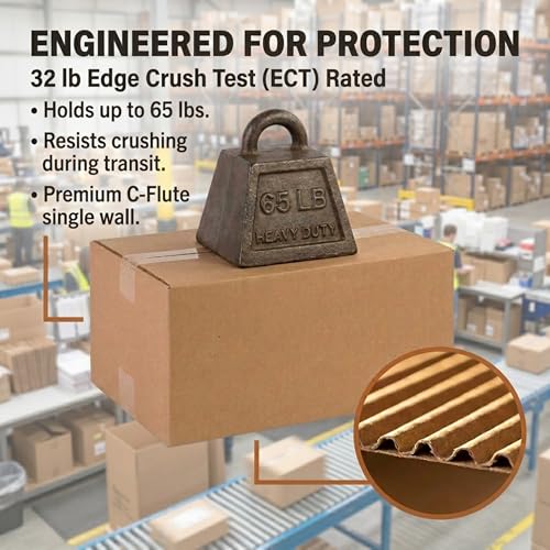 BOX USA Small Shipping Boxes 12"L x 8"W x 6"H (25-Pack) - Corrugated Cardboard Box for Moving, Mailing, Packing, Packaging...