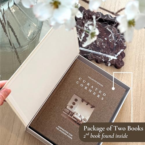Decorative Books for Home Decor - 2 Linen Fake Books for Decorating Bookshelf, Coffee Table, Shelves - Faux Book Box for H...