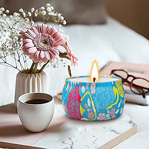 Scented Candles Gift Set, Aromatherapy Candles for Home Scented, 4.4 Oz Pack of 4 Tin Long Lasting Soy Candle, Birthday Gi...