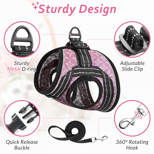 CatRomance Cat Harness and Leash Escape Proof for Walking, Safe Adjustable Large Kitten Vest Set with Reflective Strip for...
