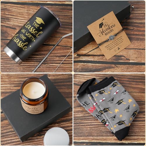 KEASKELL 2026 Graduation Gifts Box, Class of 2026 Graduation Gift Box Set with 20 Oz Tumbler, Notebook, Socks, Pen, Bracel...
