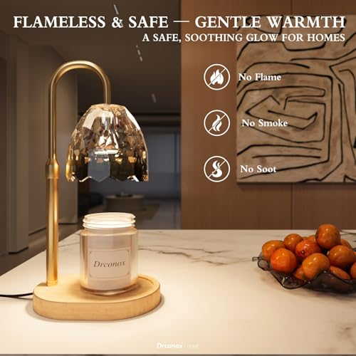 Drconox Candle Warmer Lamp with Timer Dimmable, Adjustable Height Wax Melt Warmer for Jar Candles, Birthday Gifts for Wome...
