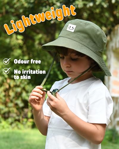 FURTALK Baby Sun Hat Smile Face Toddler Boys Girls Bucket Hat 0-5 Years Kids UPF 50+ Sun Protection Summer Hats