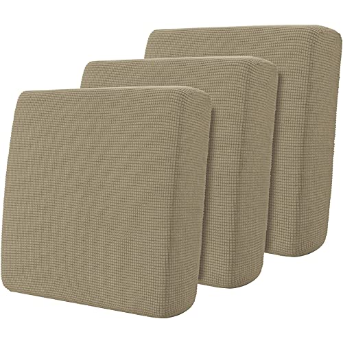 Hokway 3 Piece Couch Cushion Slipcovers Stretch Reversible Cushion Replacement Slipcovers Sofa Cushion Covers(Camel, 3)