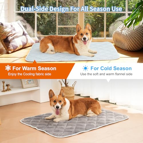 Dog Cooling Mat,Cooling Mat for Dogs, 35"x23" Cats Cooler Pad, Premium Pets Cool Bed for Crate Kennel, Indoor Cats Cool Sl...