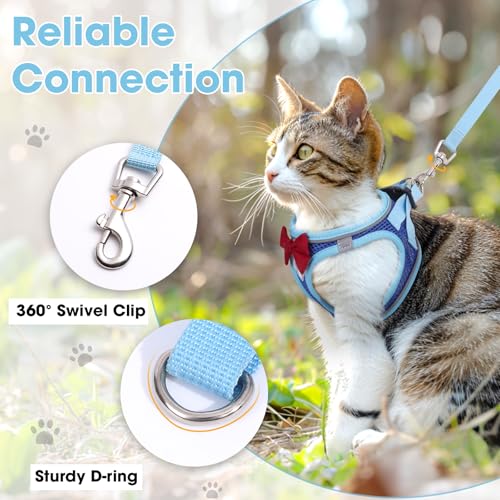 NCMAMA Cat Vest Harness and Leash Set for Walking Escape Proof, Adjustable Kitten Harness Breathable Mesh with Reflective ...
