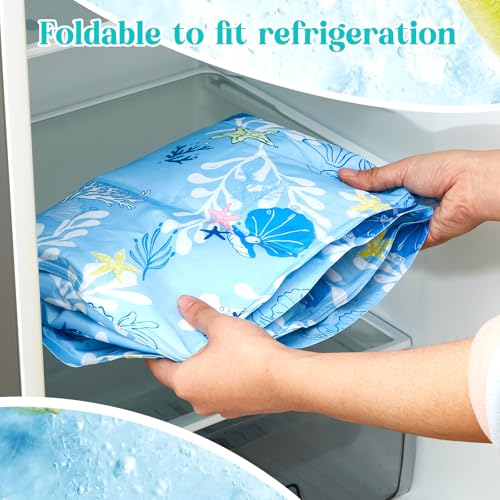 Meanplan 1 Pcs 17.7"x 47.2" Large Reusable Freezable Ice Mats for Buffet Table Cooling Trays Cold Plate for Food Cheese De...