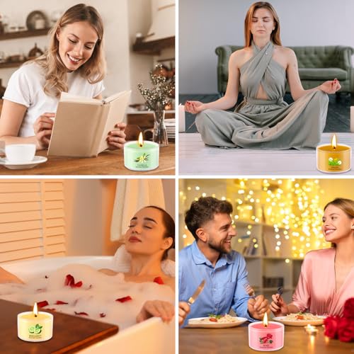 Aromatherapy Scented Candles 20 Pack - Small Candle Gift Set for Women with 10 Scents, 35g Long-Lasting Soy Wax Candles fo...