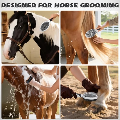 2PCS Pet Grooming Tools - Double-Sided Brush for Shedding and Bathing, Suitable for Short/Long Haired Dogs Cats and Horse...